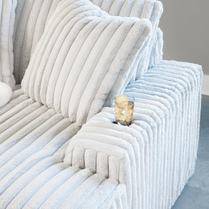 Fauteuil blanc velours côtelé surdimensionné - Stupendous