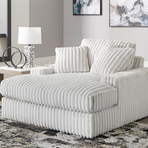 Fauteuil blanc velours côtelé surdimensionné - Stupendous