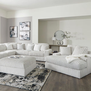Fauteuil blanc velours côtelé surdimensionné - Stupendous
