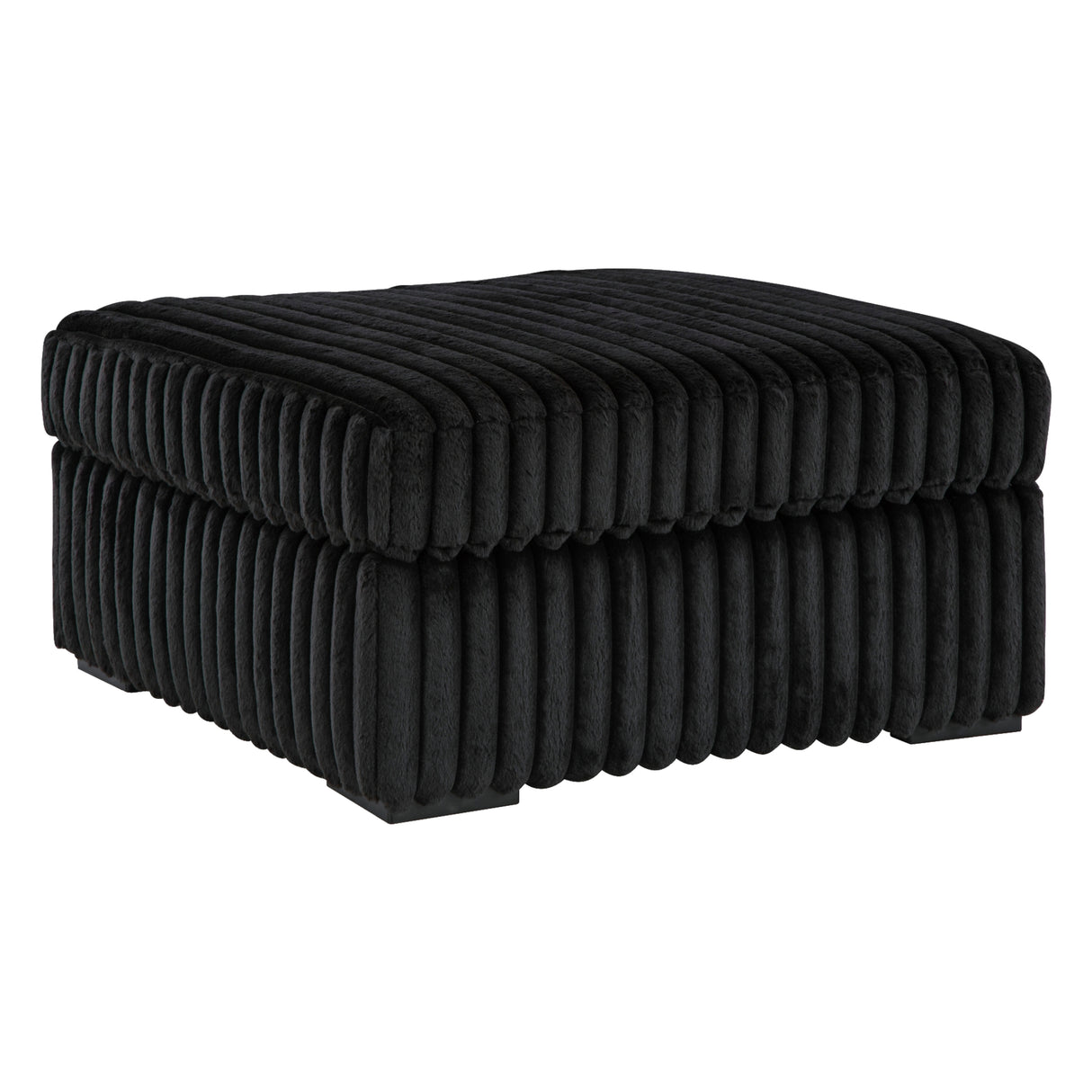 Ottoman en velours côtelé noir surdimensionné - Gabbyleigh