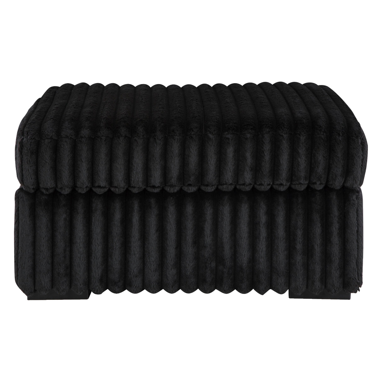 Ottoman en velours côtelé noir surdimensionné - Gabbyleigh