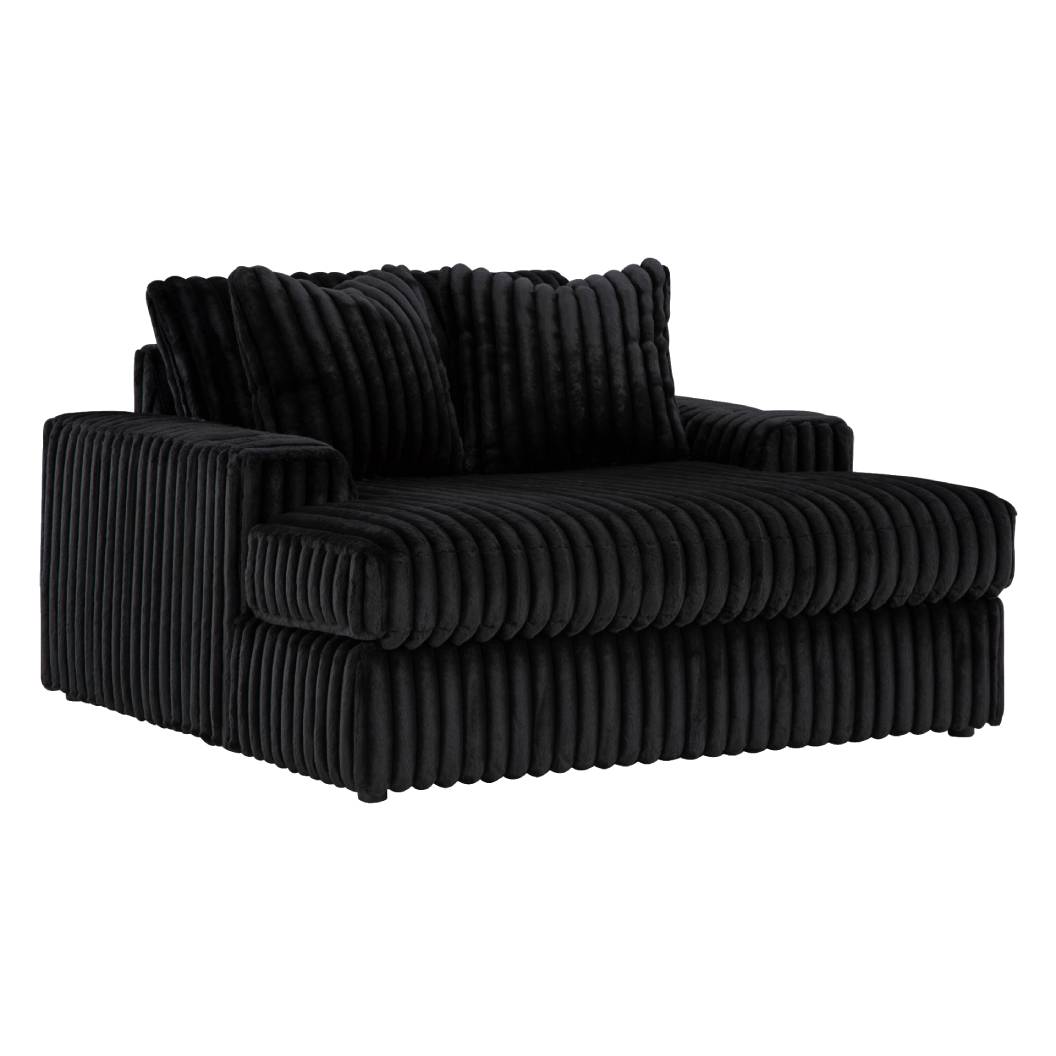 Fauteuil en velours côtelé noir surdimensionné - Midnight-Madness