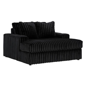 Fauteuil en velours côtelé noir surdimensionné - Midnight-Madness