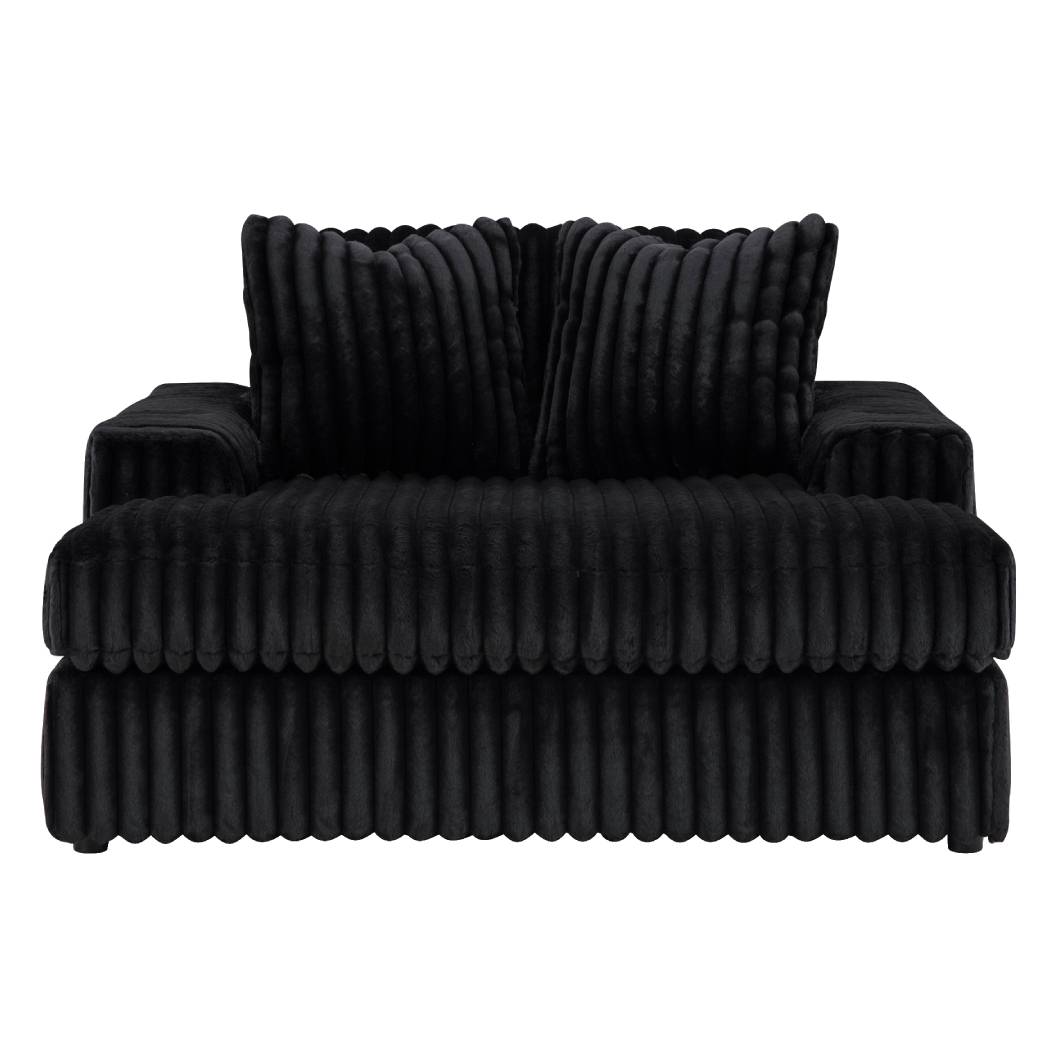 Fauteuil en velours côtelé noir surdimensionné - Midnight-Madness