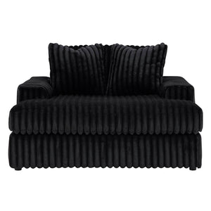Fauteuil en velours côtelé noir surdimensionné - Midnight-Madness