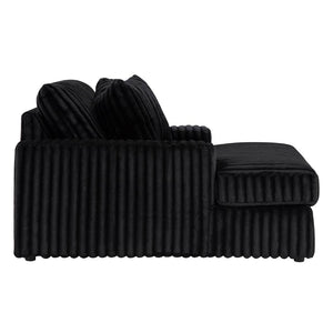 Fauteuil en velours côtelé noir surdimensionné - Midnight-Madness