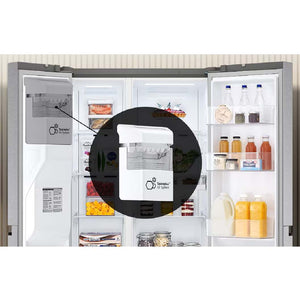 Réfrigérateur côte à côte 36 po, 29 pi³ Inox avec distributeur d'eau et de glaçons