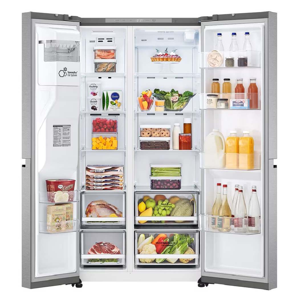 Réfrigérateur côte à côte 36 po, 29 pi³ Inox avec distributeur d'eau et de glaçons