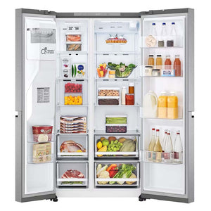 Réfrigérateur côte à côte 36 po, 29 pi³ Inox avec distributeur d'eau et de glaçons