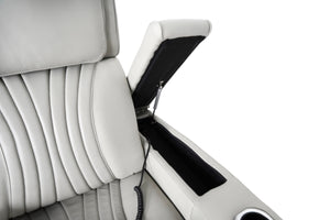 Causeuse en cuir gris zéro gravité motorisée avec console - K2180