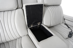 Causeuse en cuir gris zéro gravité motorisée avec console - K2180