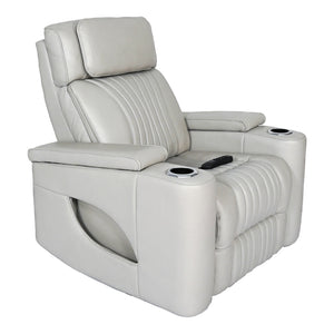 Fauteuil en cuir gris zéro gravité motorisé - K2180