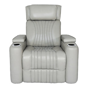 Fauteuil en cuir gris zéro gravité motorisé - K2180