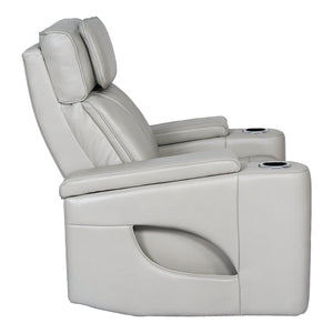 Fauteuil en cuir gris zéro gravité motorisé - K2180
