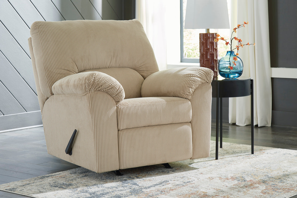 Fauteuil en tissu corduroy berçant et inclinable - SimpleJoy