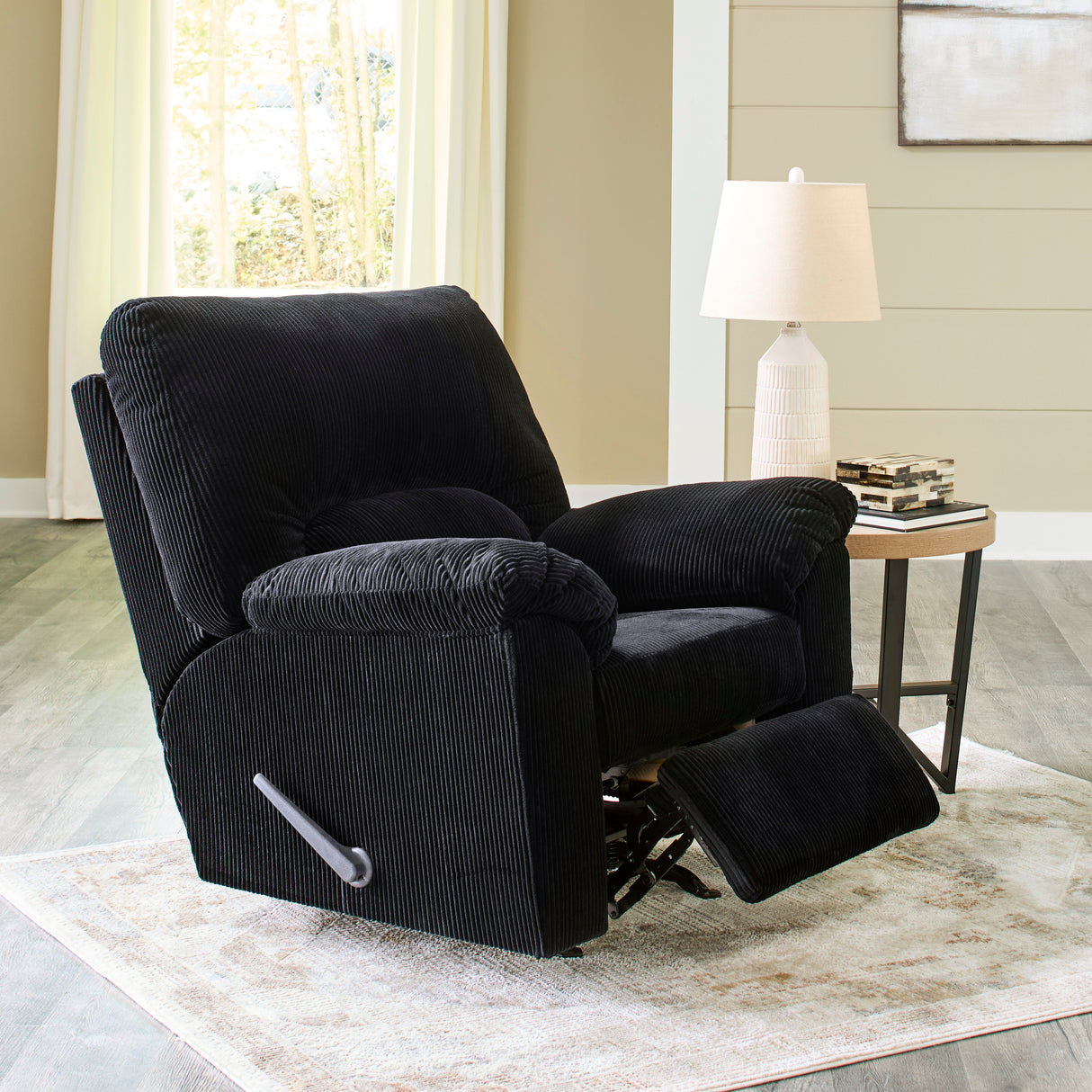 Fauteuil en tissu corduroy berçant et inclinable - SimpleJoy