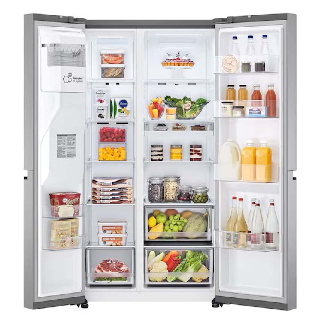 Réfrigérateur côte à côte profondeur comptoir 36 po, 22,5 pi³ Inox avec distributeur d'eau et glaçons