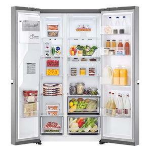 Réfrigérateur côte à côte profondeur comptoir 36 po, 22,5 pi³ Inox avec distributeur d'eau et glaçons