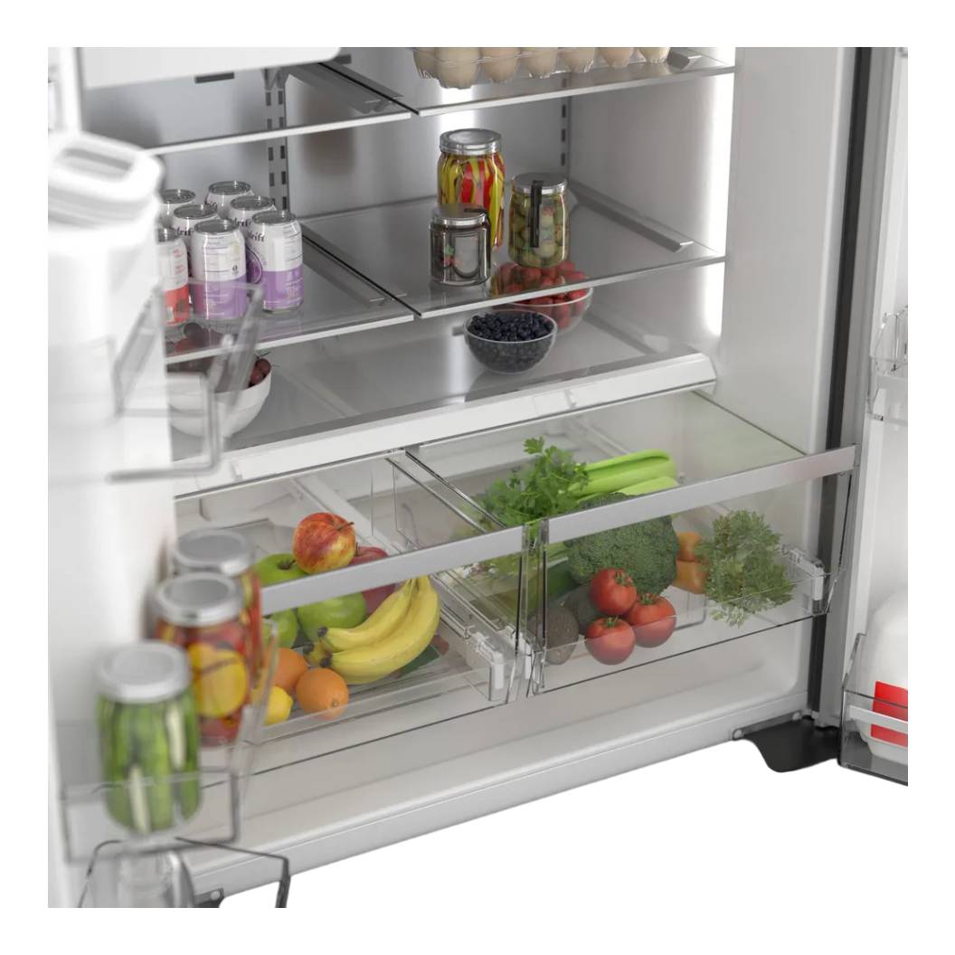 Réfrigérateur porte française 36 po 3 portes Inox noir