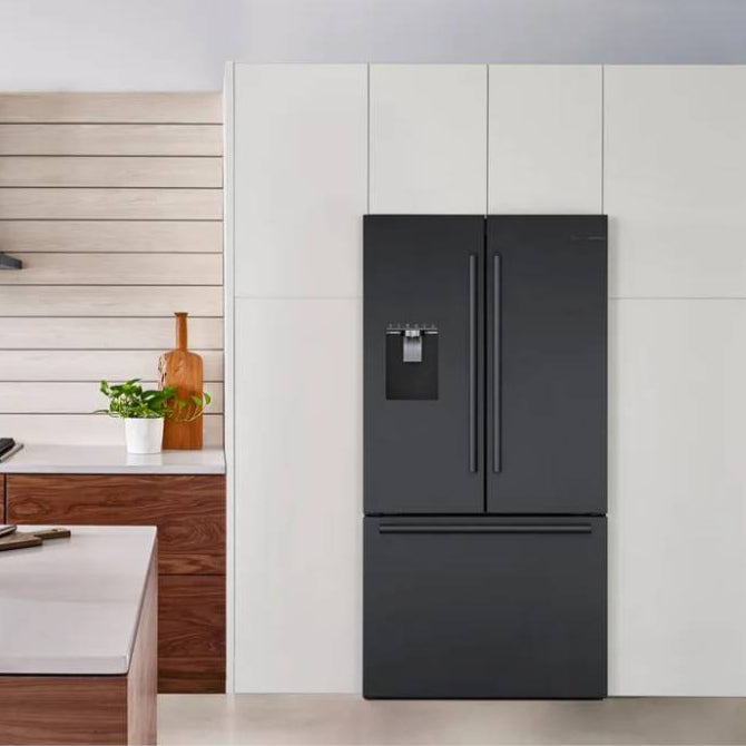 Réfrigérateur porte française 36 po 3 portes Inox noir