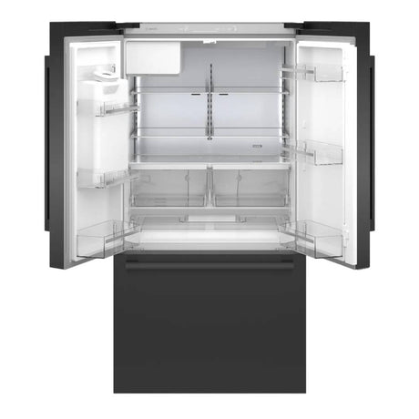Réfrigérateur porte française 36 po 3 portes Inox noir