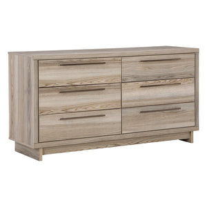 Bureau à 6 tiroirs en bois naturel - Hasbrick