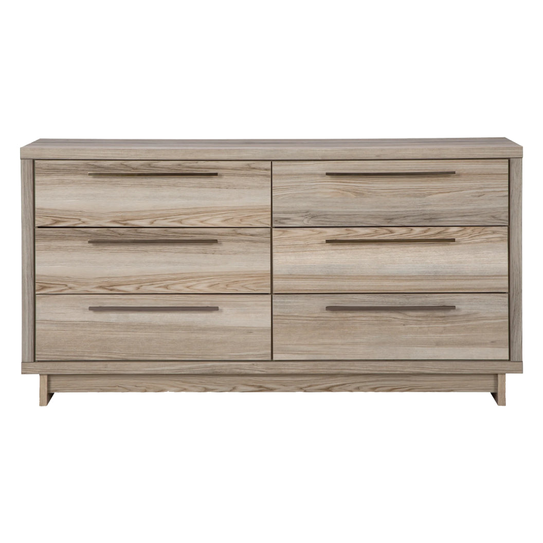 Bureau à 6 tiroirs en bois naturel - Hasbrick