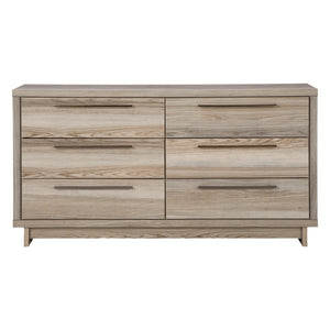 Bureau à 6 tiroirs en bois naturel - Hasbrick