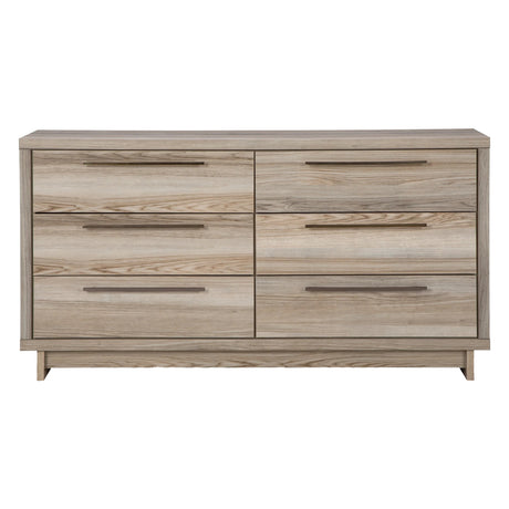 Bureau à 6 tiroirs en bois naturel - Hasbrick