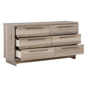 Bureau à 6 tiroirs en bois naturel - Hasbrick