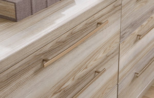 Bureau à 6 tiroirs en bois naturel - Hasbrick