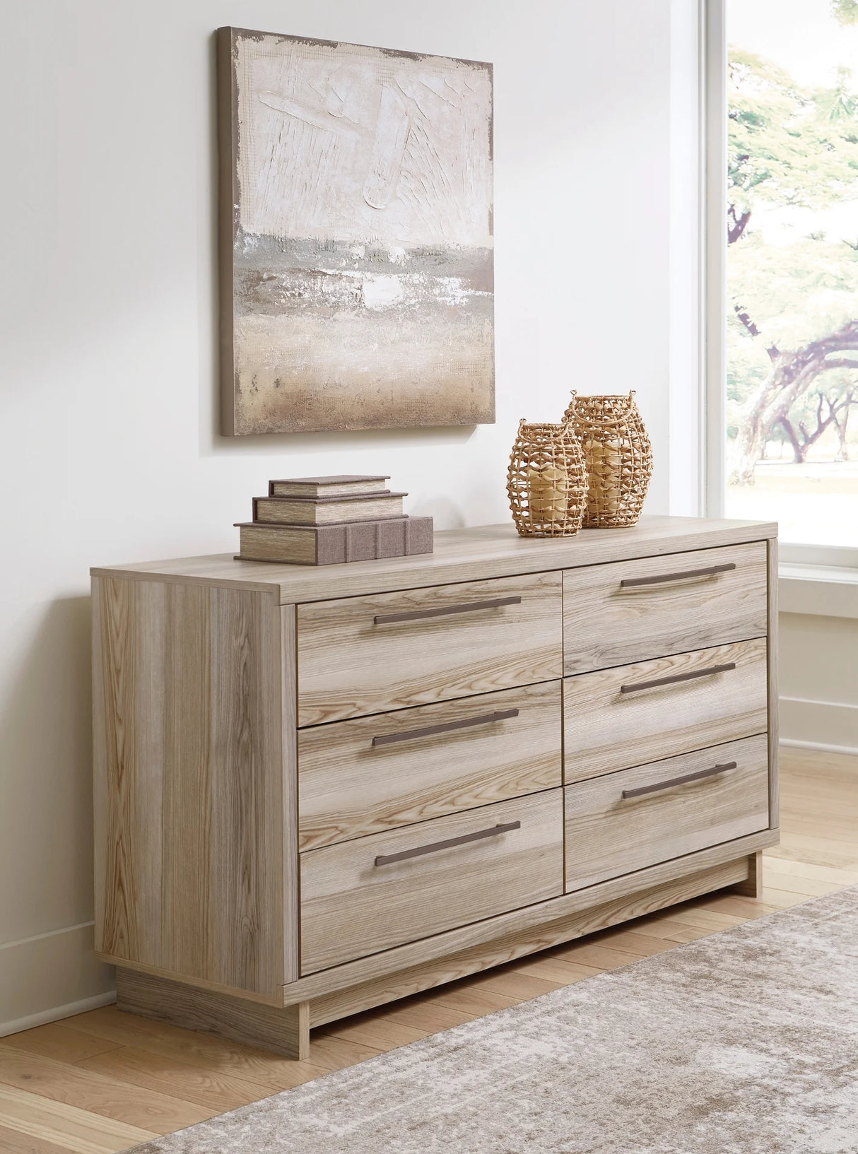 Bureau à 6 tiroirs en bois naturel - Hasbrick