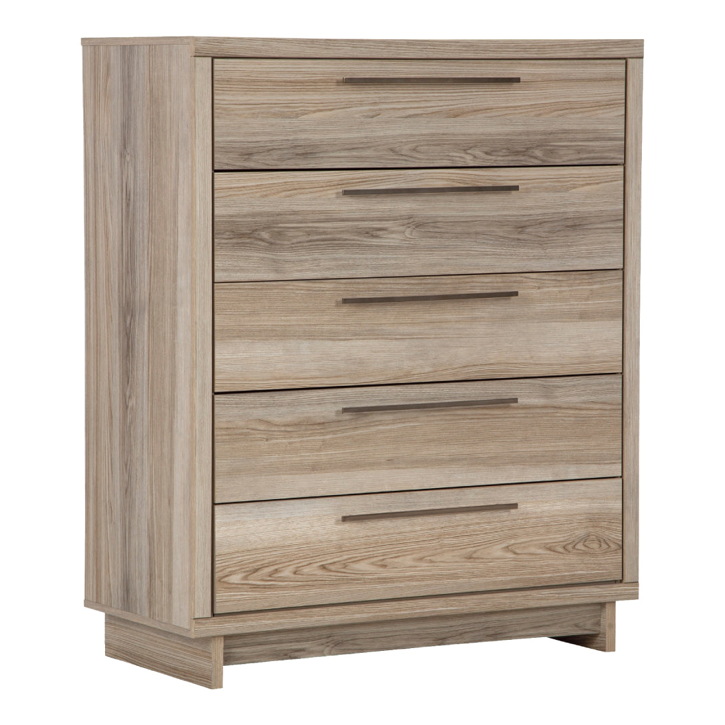 Commode à 5 tiroirs en bois naturel - Hasbrick