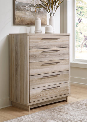 Commode à 5 tiroirs en bois naturel - Hasbrick