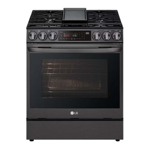 Cuisinière au gaz encastrable 30 po. 6,3 pi³, Inox noir avec Air Fry et Wi-Fi