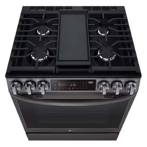 Cuisinière au gaz encastrable 30 po. 6,3 pi³, Inox noir avec Air Fry et Wi-Fi