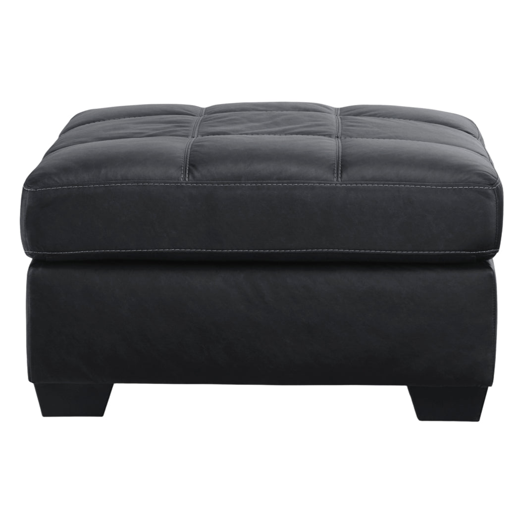 Ottoman surdimensionné aspect cuir noir - Barlin Mills