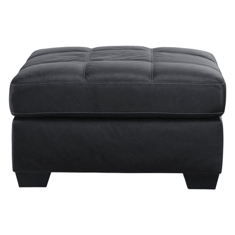 Ottoman surdimensionné aspect cuir noir - Barlin Mills