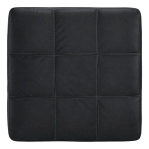 Ottoman surdimensionné aspect cuir noir - Barlin Mills