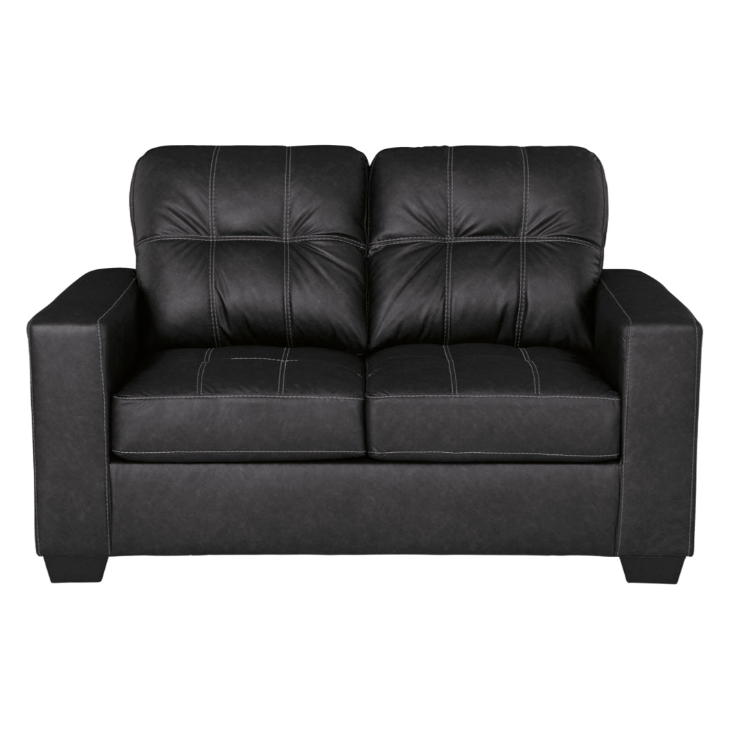 Causeuse aspect cuir noir - Barlin Mills