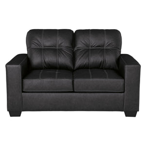 Causeuse aspect cuir noir - Barlin Mills