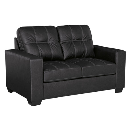 Causeuse aspect cuir noir - Barlin Mills