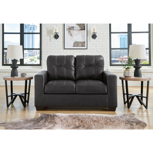 Causeuse aspect cuir noir - Barlin Mills