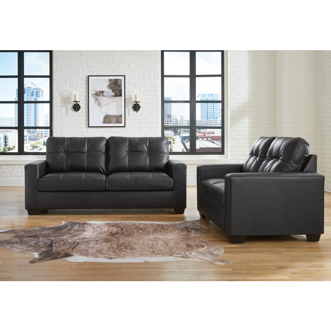 Sofa condo aspect cuir noir - Barlin Mills