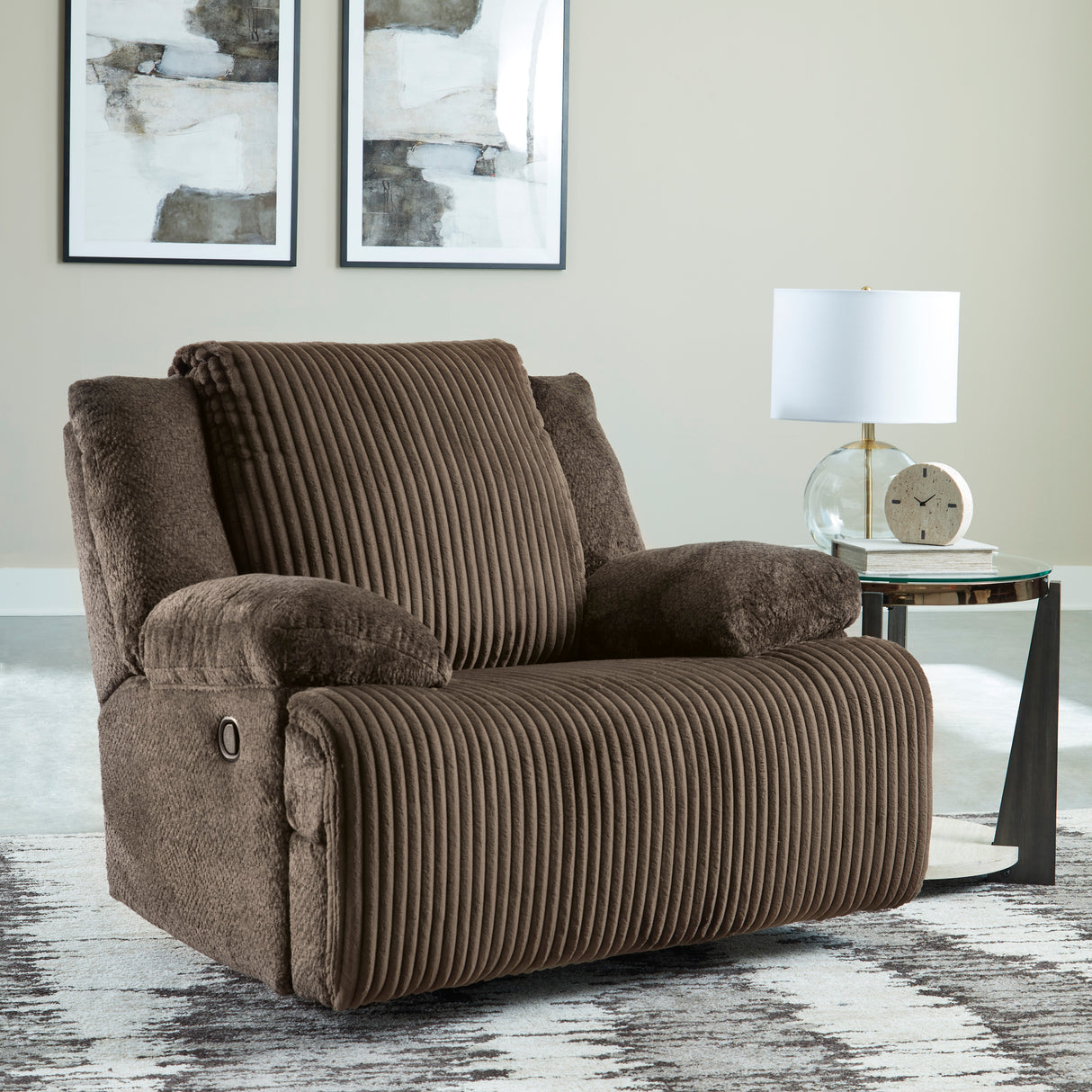 Fauteuil en velours côtelé berçant et inclinable - Top Tier