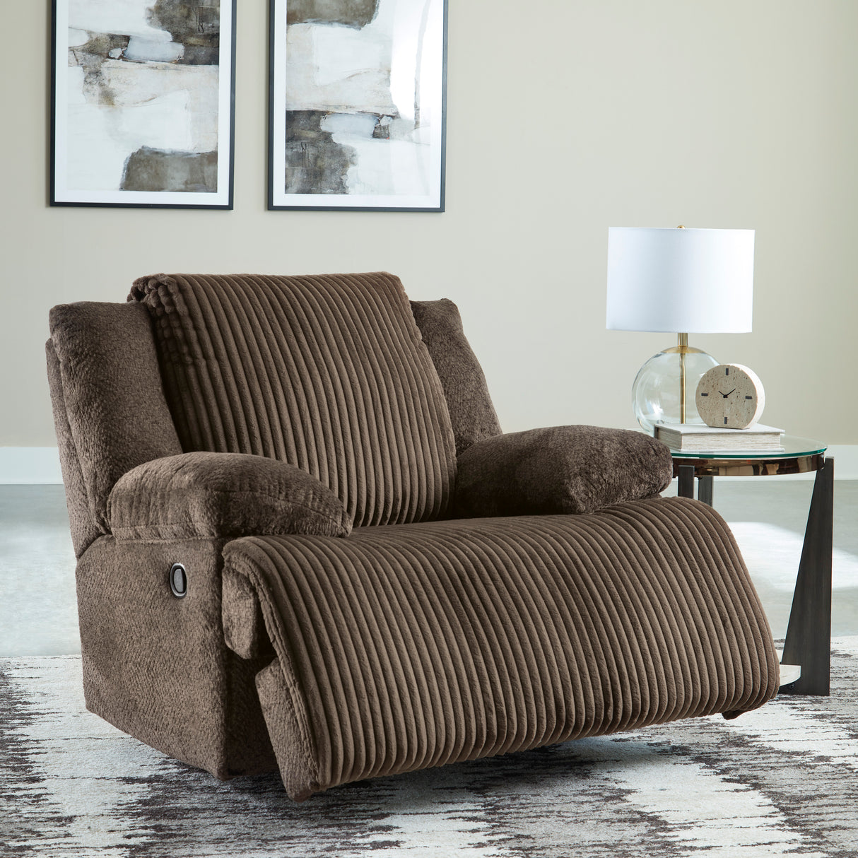 Fauteuil en velours côtelé berçant et inclinable - Top Tier