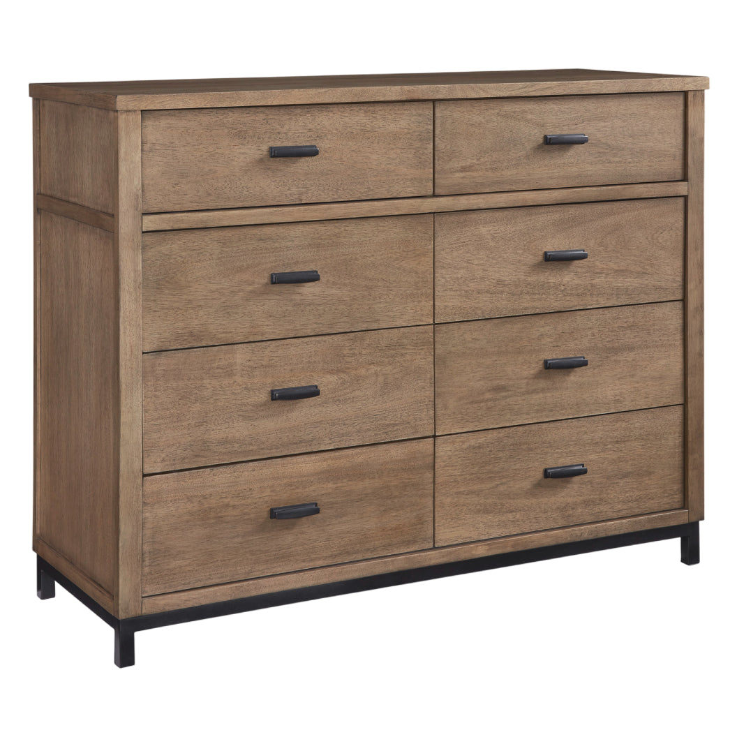 Bureau à 6 tiroirs en bois/placage de manguier brun clair - Tomtyn