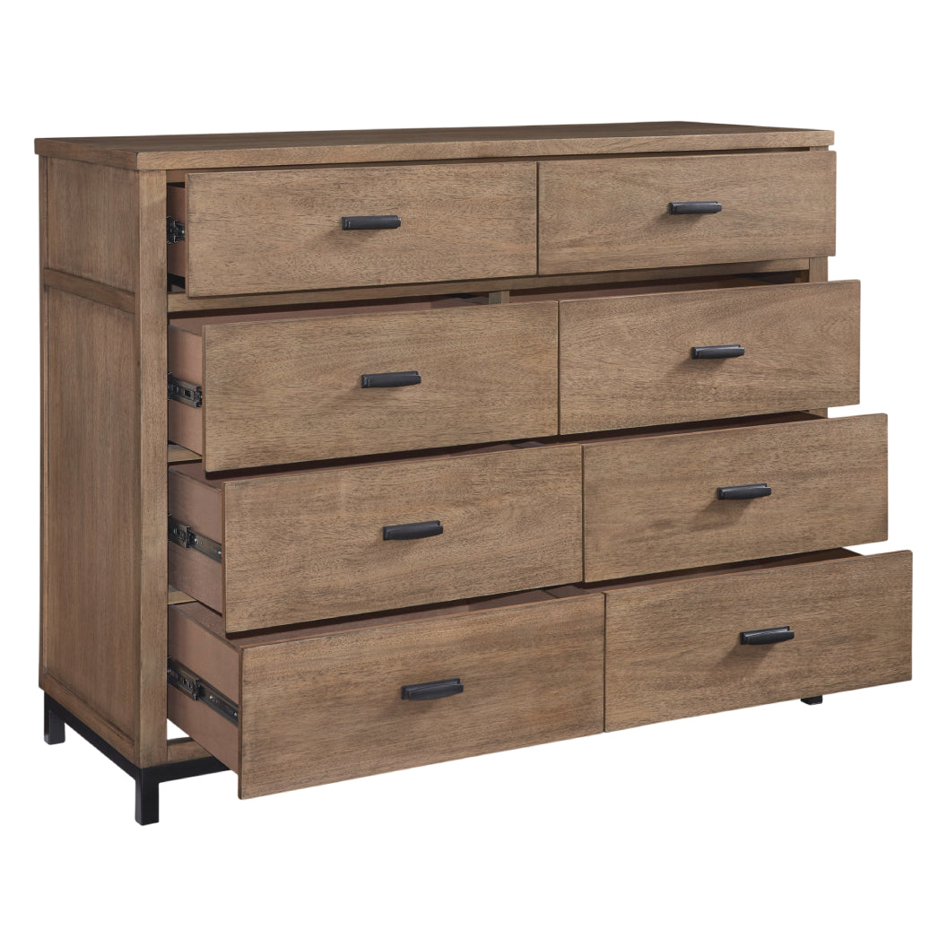 Bureau à 6 tiroirs en bois/placage de manguier brun clair - Tomtyn