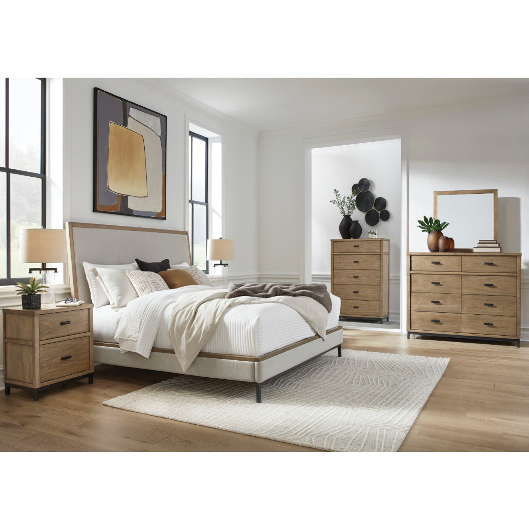 Bureau à 6 tiroirs en bois/placage de manguier brun clair - Tomtyn