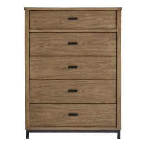 Commode à 5 tiroirs en bois brun clair - Tomtyn